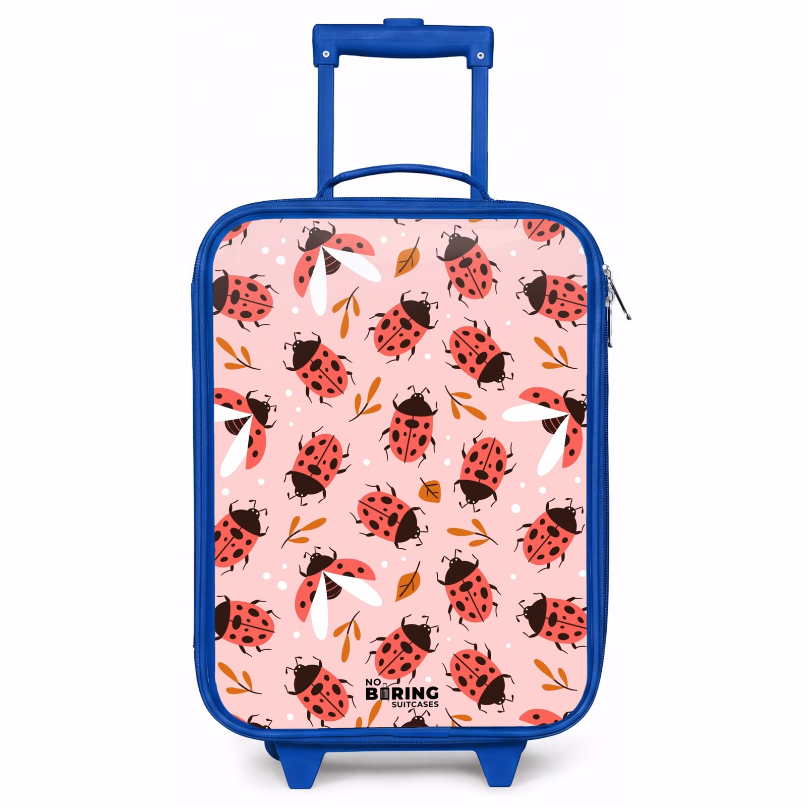 Kinderkoffer Blau - Rote Marienkäfer auf rosa Hintergrund — 1