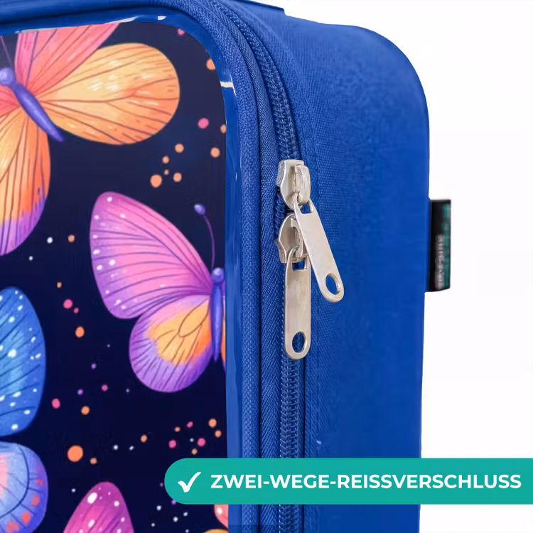 Kinderkoffer Blau - Bunte Schmetterlinge in Rosa und Blau — 5