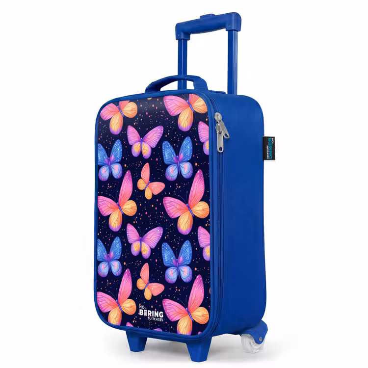 Kinderkoffer Blau - Bunte Schmetterlinge in Rosa und Blau — 8