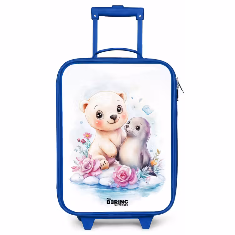 Kinderkoffer Blau - Eisbär und Robbe auf einer Eisscholle — 1