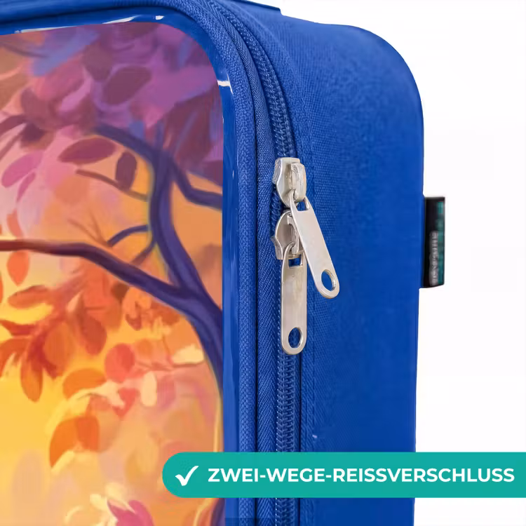 Kinderkoffer Blau - Kleines Reh und Eule in einem rosa Märchenwald — 5