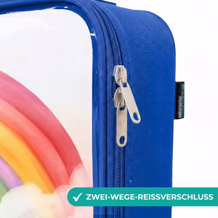 Kinderkoffer Blau - Mädchen mit lila Drache unter Regenbogen — 5