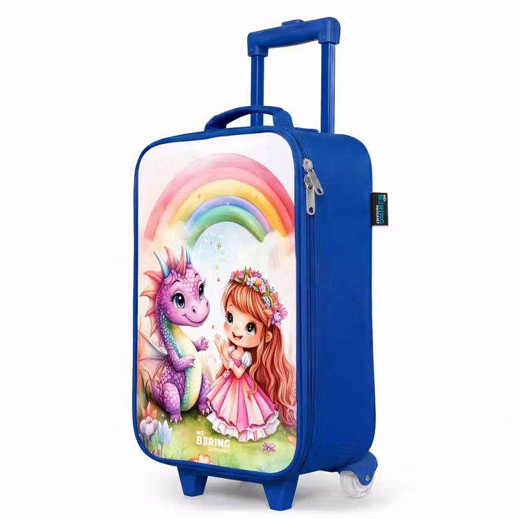 Kinderkoffer Blau - Mädchen mit lila Drache unter Regenbogen — 8