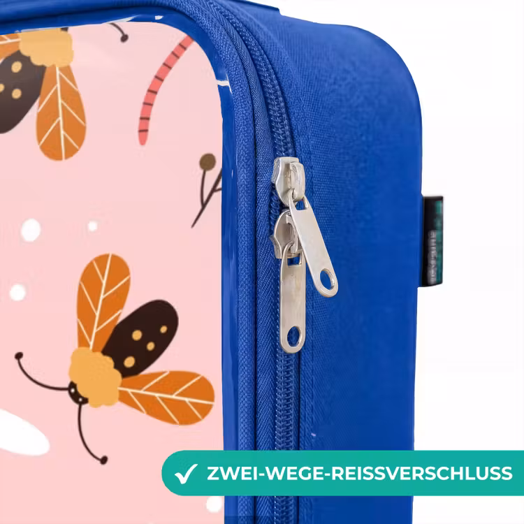 Kinderkoffer Blau - Marienkäfer und Libellen auf rosa Hintergrund — 5