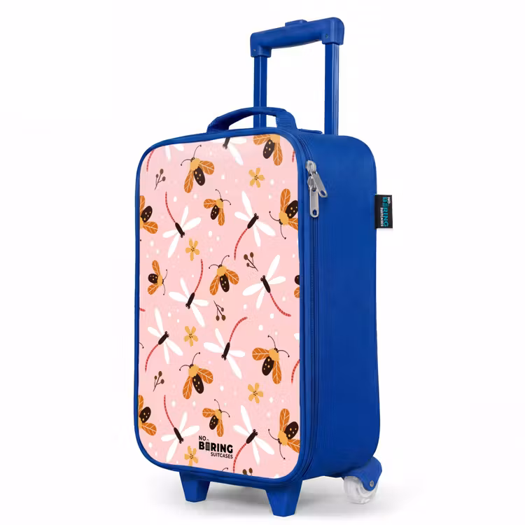 Kinderkoffer Blau - Marienkäfer und Libellen auf rosa Hintergrund — 8