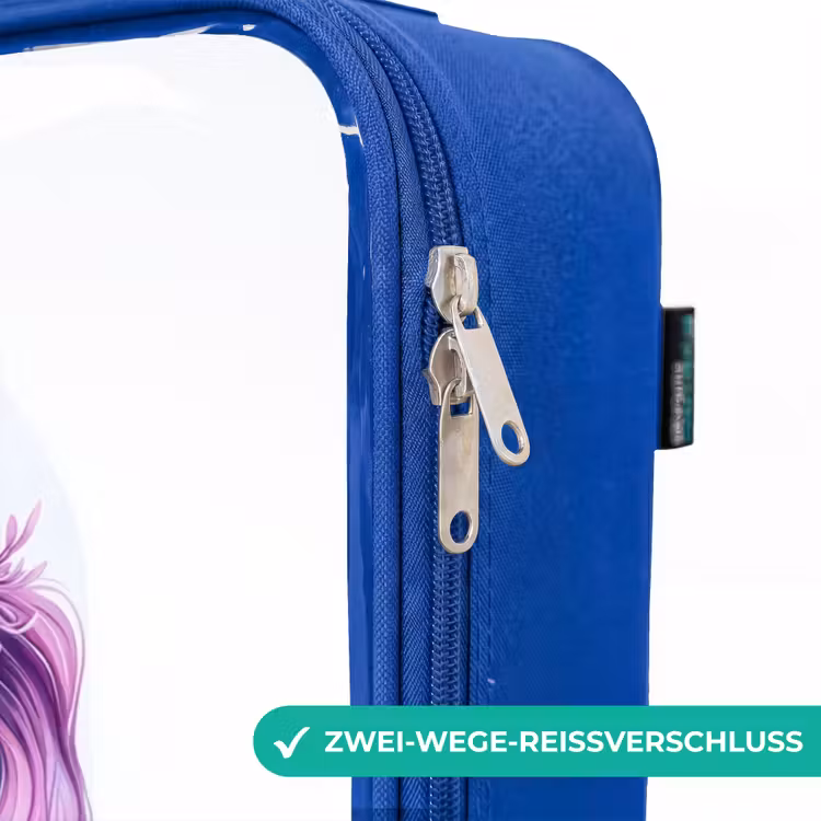 Kinderkoffer Blau - Meerjungfrau mit blauer Schildkröte zwischen Korallen — 5
