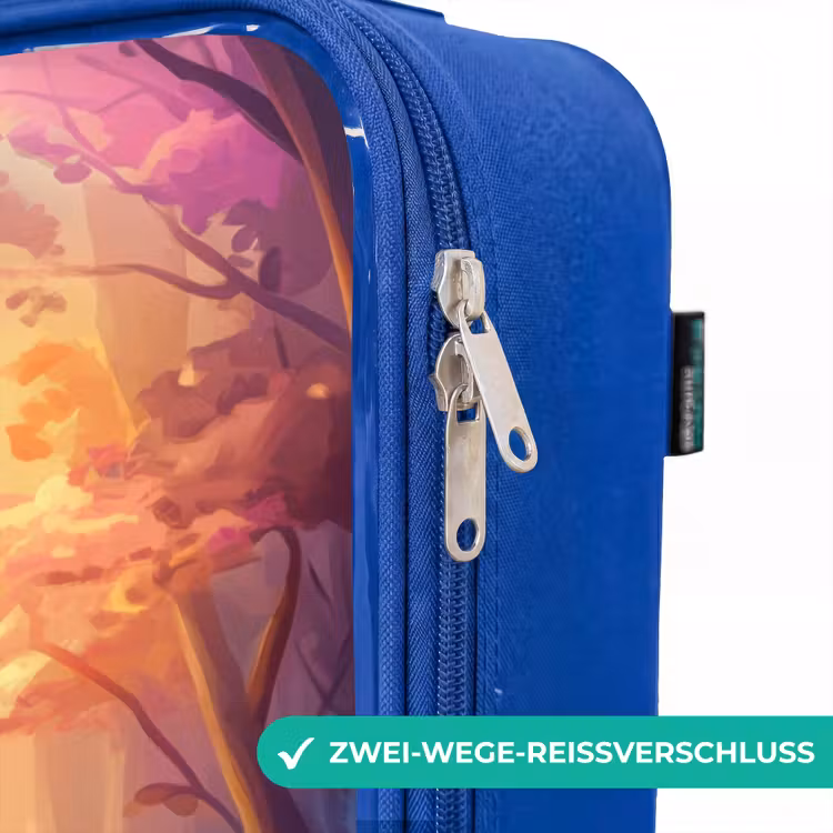 Kinderkoffer Blau - Pferd und Hirsch in einem rosa Märchenwald — 5