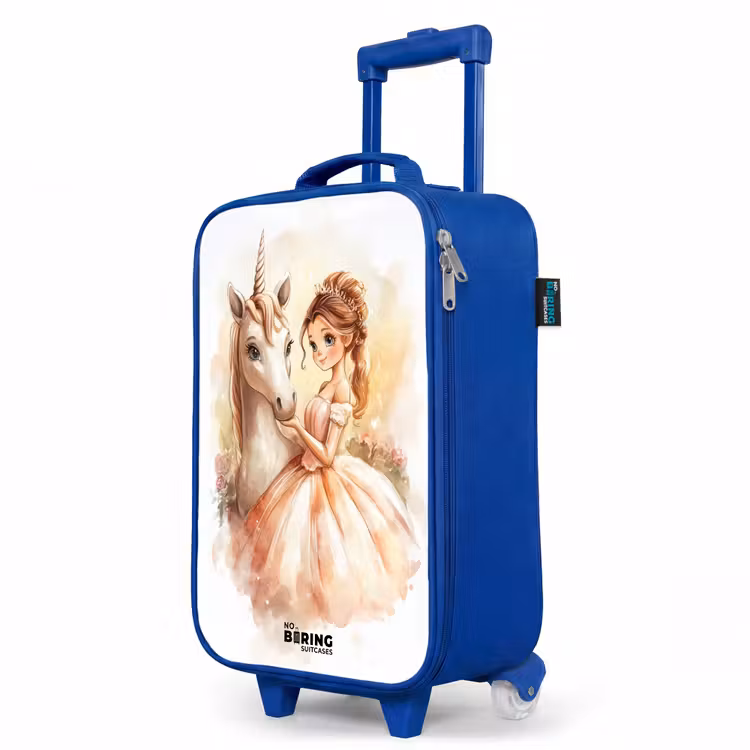Kinderkoffer Blau - Prinzessin im Kleid mit weißem Einhorn — 8