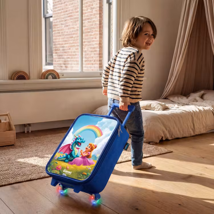 Kinderkoffer Blau - Prinzessin und Dino in einer bunten Welt — 2