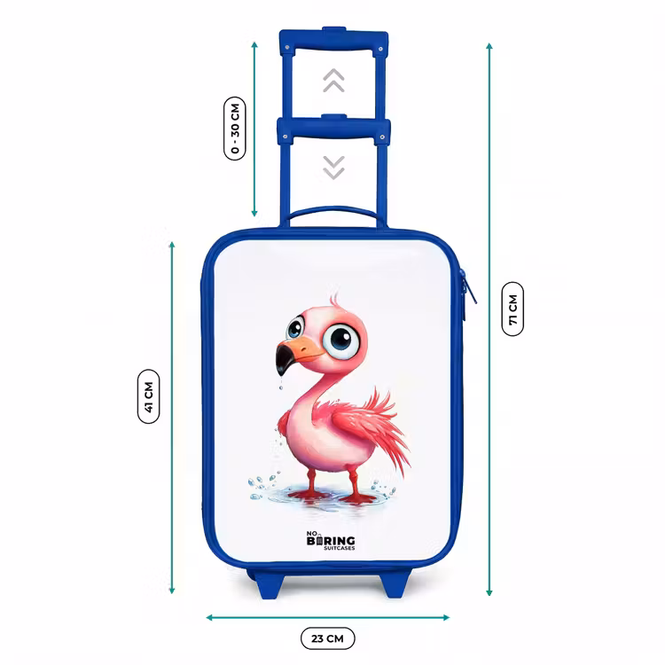 Kinderkoffer Blau - Rosa Flamingo im Wasser — 7