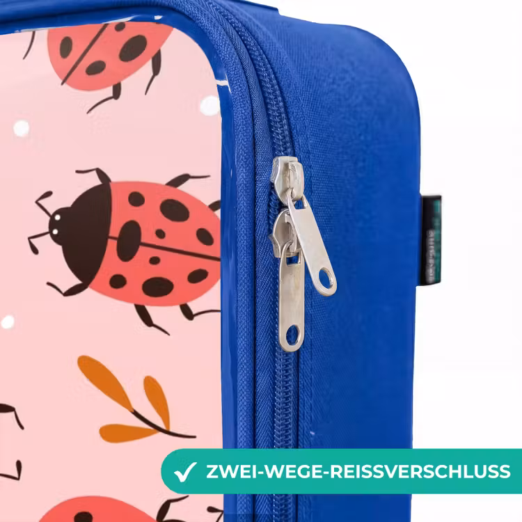 Kinderkoffer Blau - Rote Marienkäfer auf rosa Hintergrund — 5