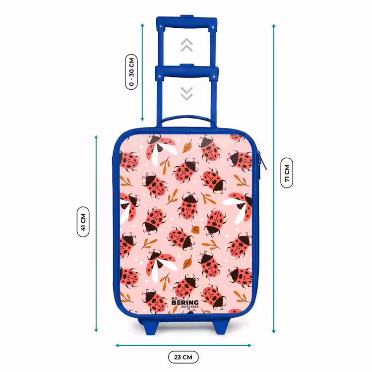 Kinderkoffer Blau - Rote Marienkäfer auf rosa Hintergrund — 7
