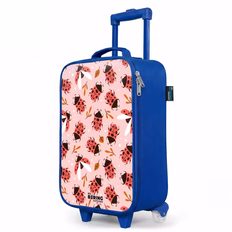 Kinderkoffer Blau - Rote Marienkäfer auf rosa Hintergrund — 8