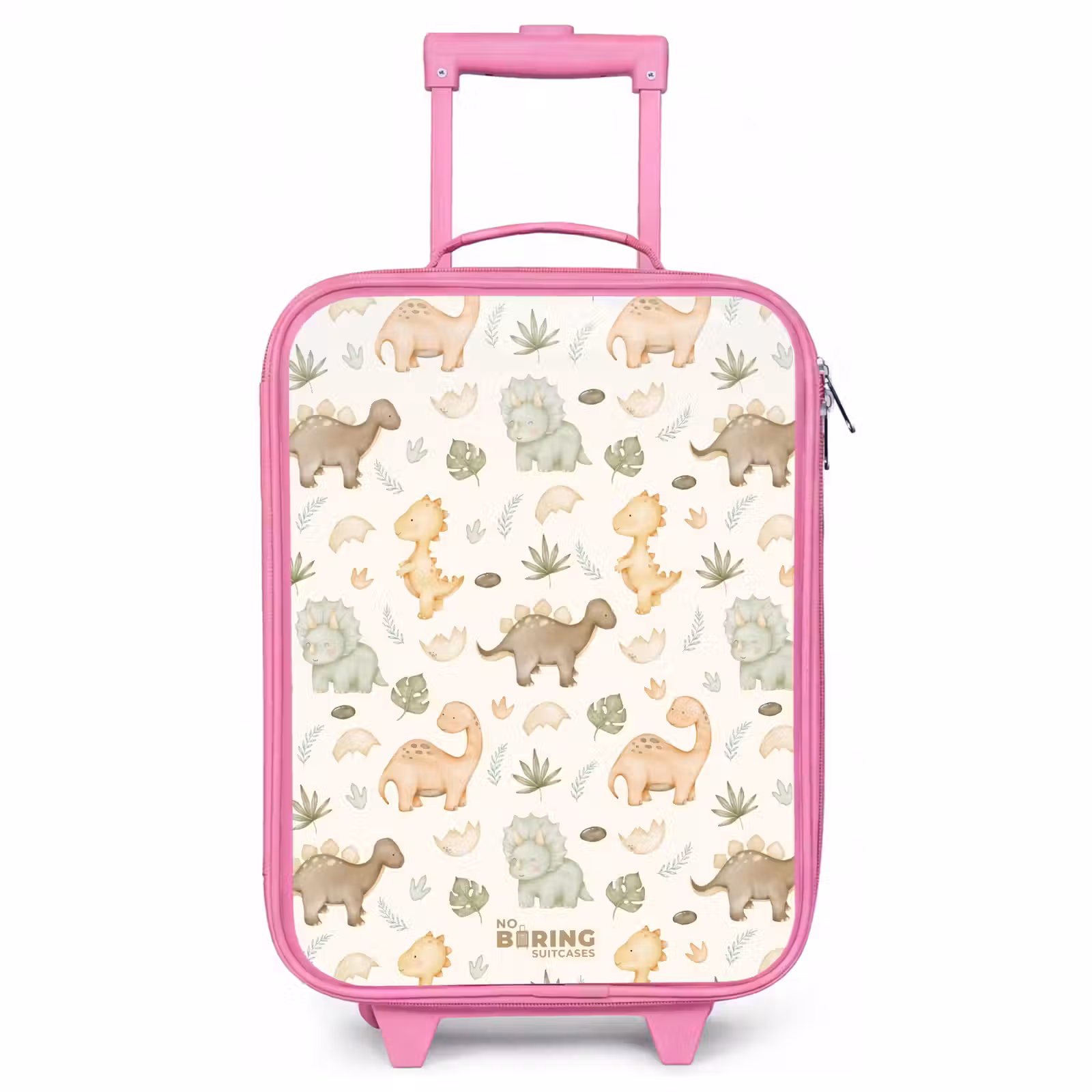 Kinderkoffer Rosa - Dino-Muster in Pastellfarben — 1