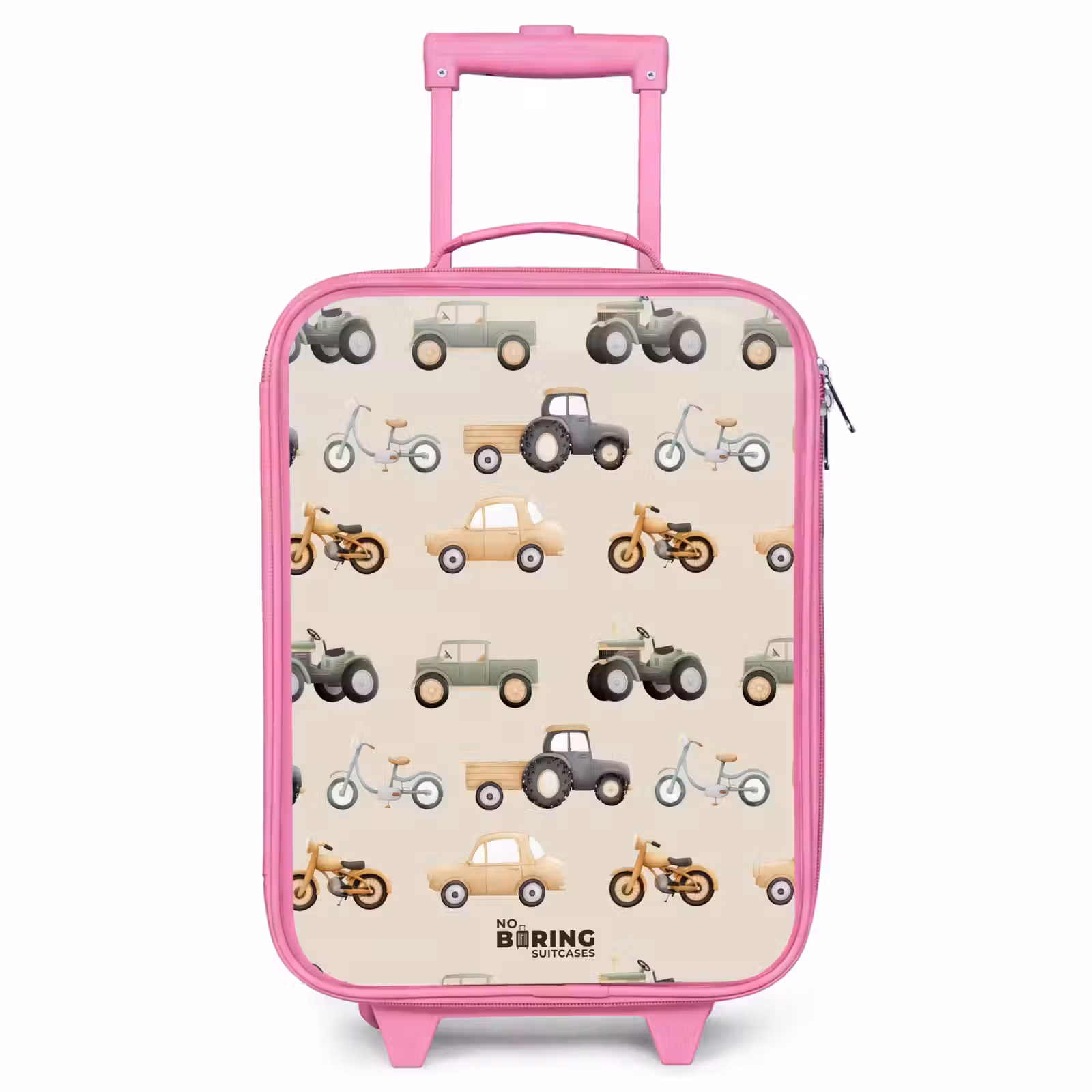 Kinderkoffer Rosa - Retro-Fahrzeugmuster — 1