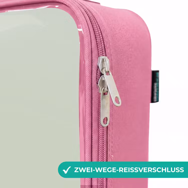 Kinderkoffer Rosa - Beige Retro-Rennwagen auf grünem Hintergrund — 5