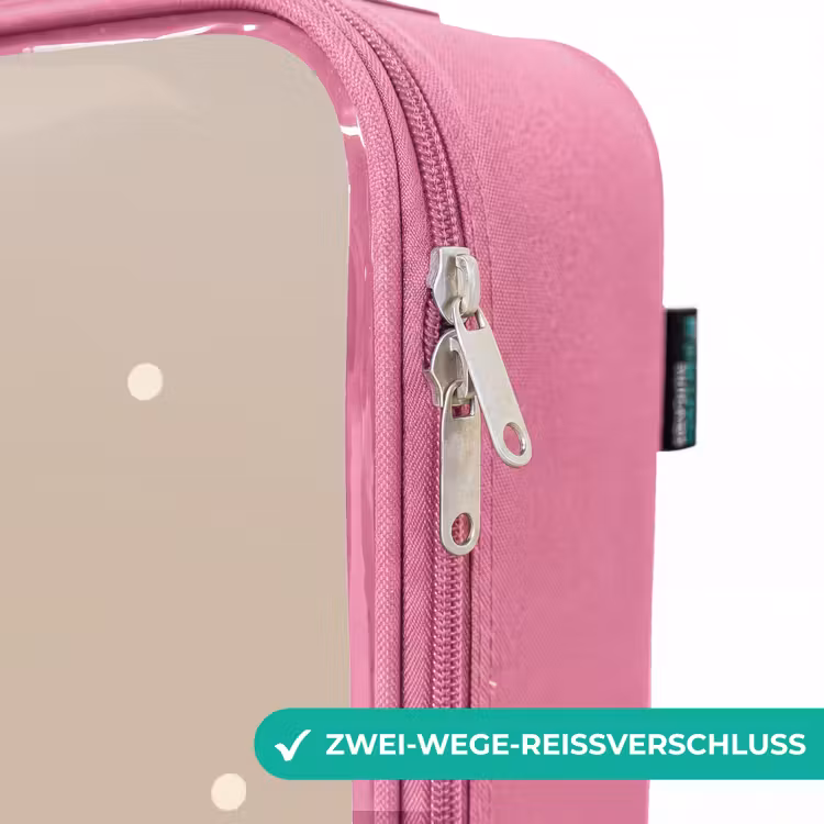Kinderkoffer Rosa - Gelber Muldenkipper mit Steinen und Tupfenmuster — 5