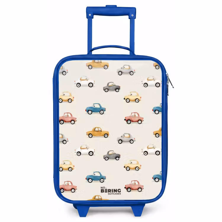 Kinderkoffer Blau - Bunte Retro-Autos — 1