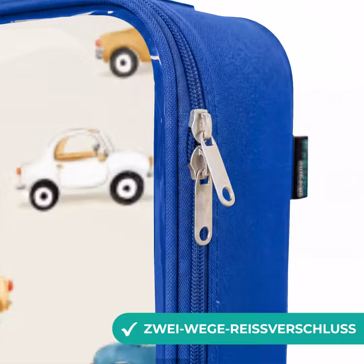 Kinderkoffer Blau - Bunte Retro-Autos — 5