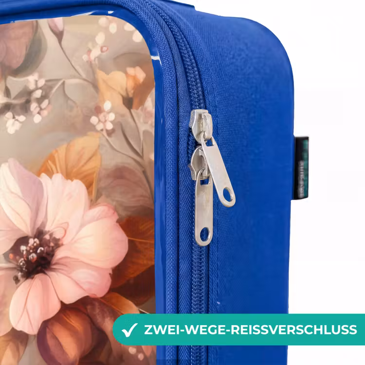 Kinderkoffer Blau - Vögel mit rosa Blumen — 5