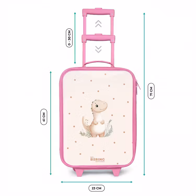 Kinderkoffer Rosa - Beigefarbener Dino auf getupftem Hintergrund — 7