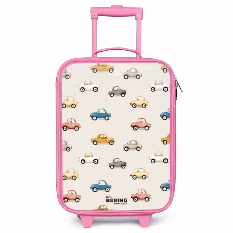 Kinderkoffer Rosa - Bunte Retro-Autos — 1