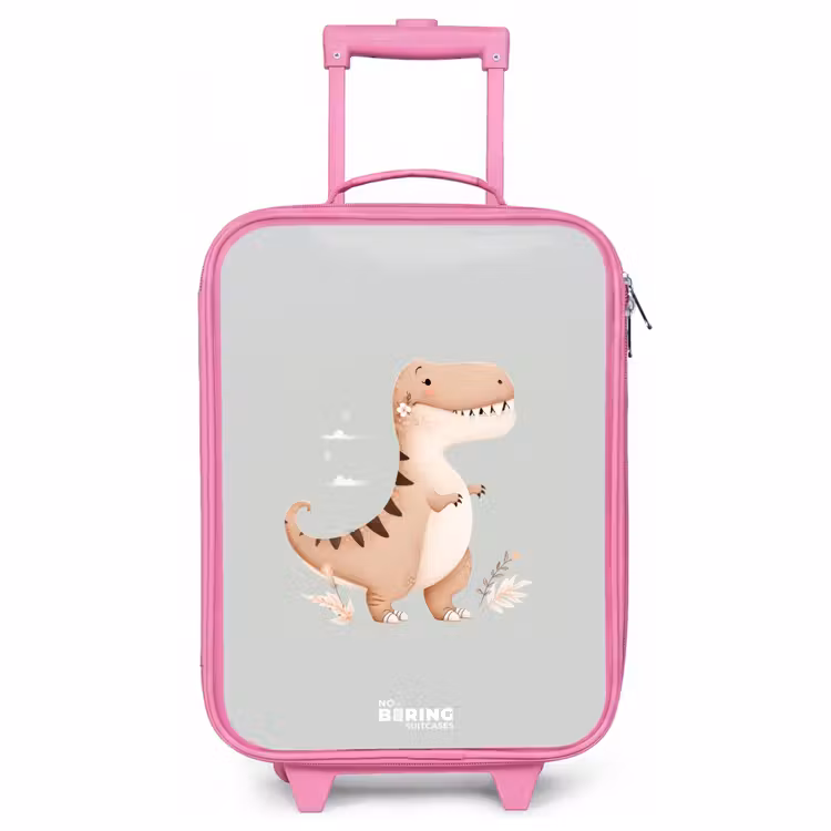 Kinderkoffer Rosa - Dino in den Farben Beige und Grau — 1