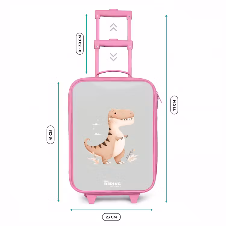 Kinderkoffer Rosa - Dino in den Farben Beige und Grau — 7