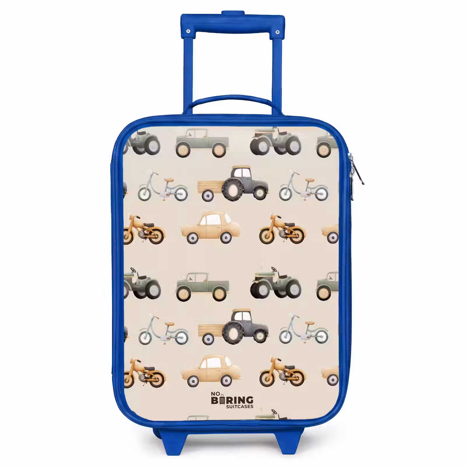 Kinderkoffer Blau - Retro-Fahrzeugmuster — 1