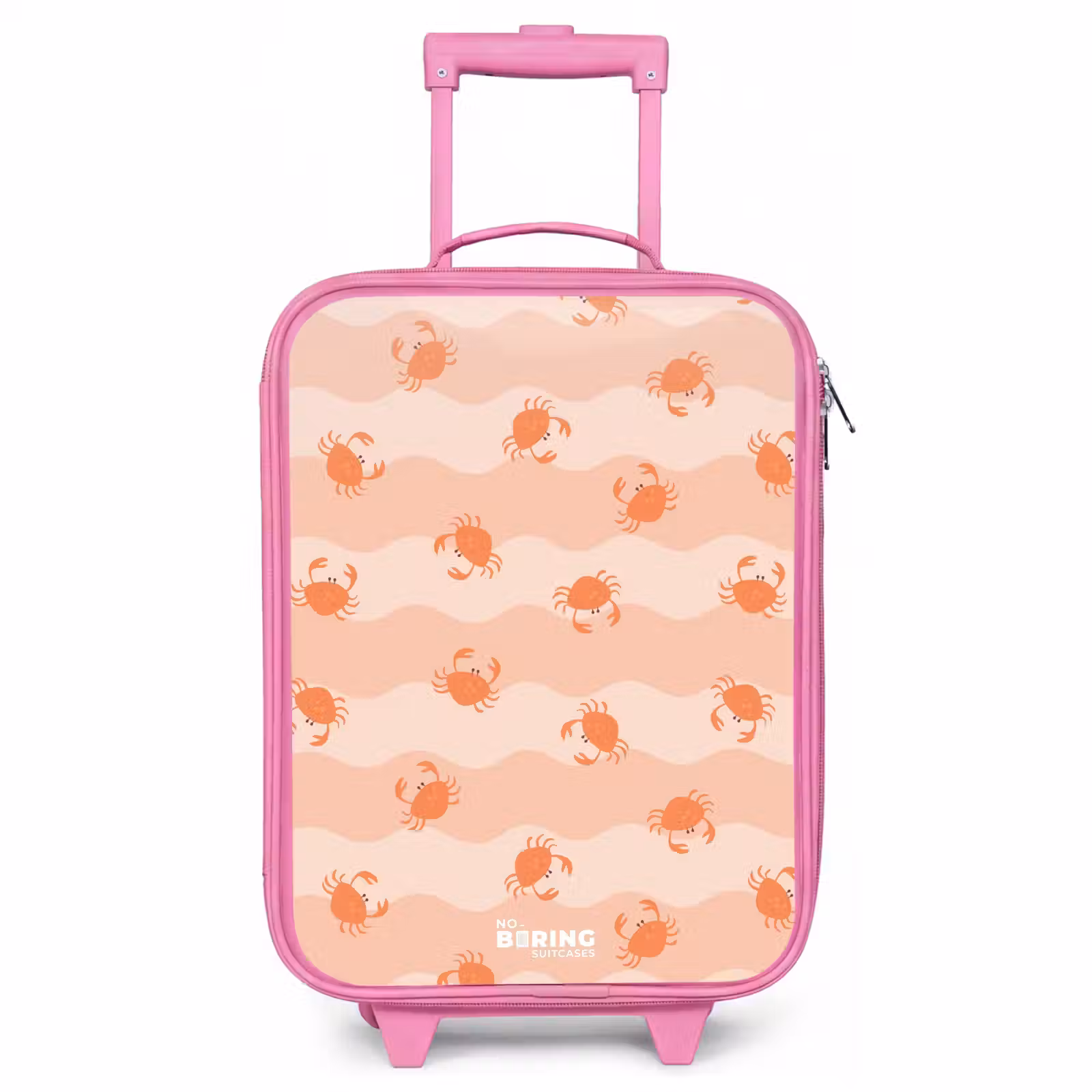 Kinderkoffer Rosa - Orangefarbene Krabben auf gewelltem Hintergrund — 1