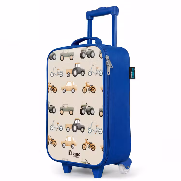 Kinderkoffer Blau - Retro-Fahrzeugmuster — 8