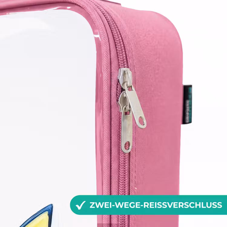 Kinderkoffer Rosa - Blauer Fisch mit gelben Flossen und glücklichem Blick — 5