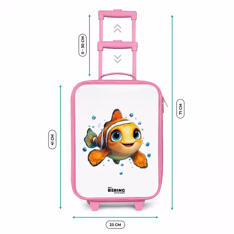 Kinderkoffer Rosa - Clownfisch mit Blasen auf weißem Hintergrund — 7