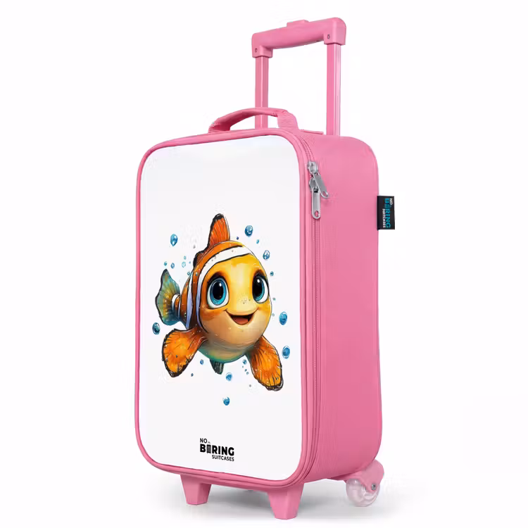 Kinderkoffer Rosa - Clownfisch mit Blasen auf weißem Hintergrund — 8
