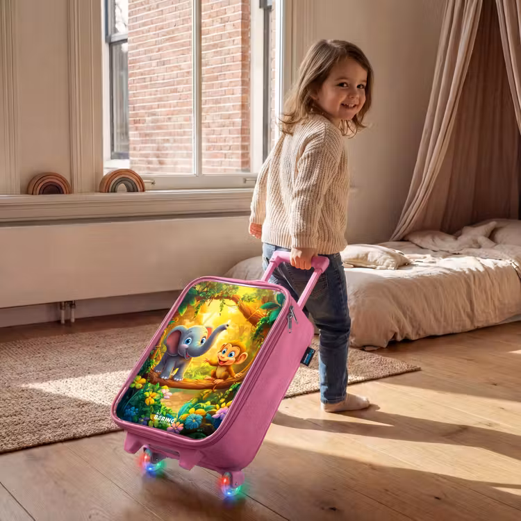 Kinderkoffer Rosa - Elefant und Affe im bunten Dschungel — 2