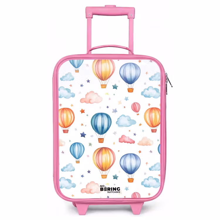Kinderkoffer Rosa - Farbige Heißluftballons mit Sternen und Wolken — 1