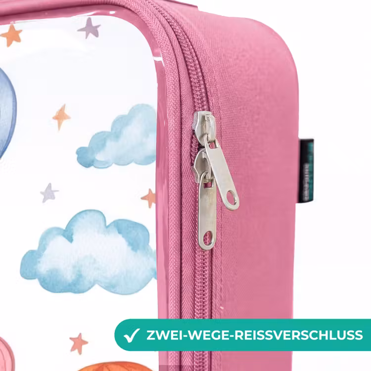 Kinderkoffer Rosa - Farbige Heißluftballons mit Sternen und Wolken — 5