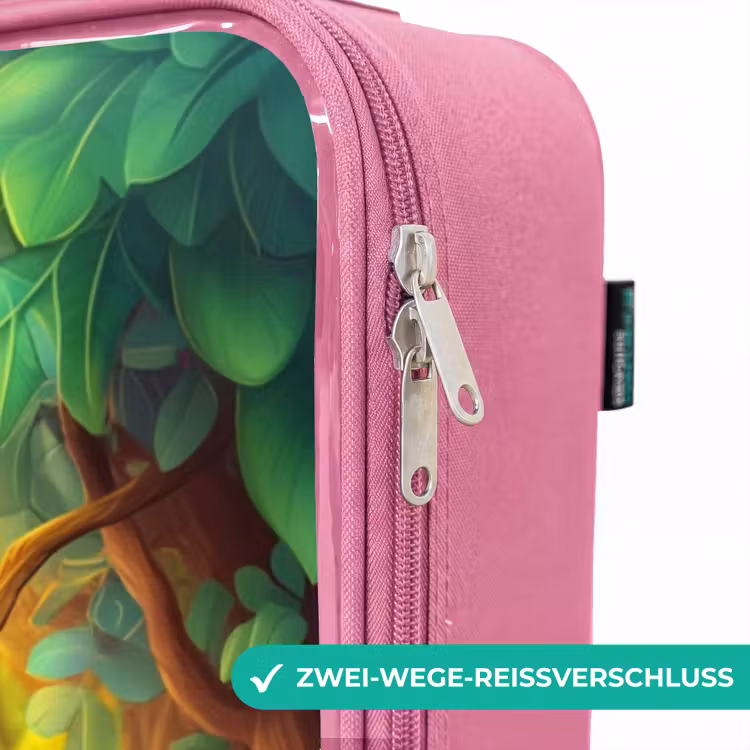 Kinderkoffer Rosa - Giraffe, Elefant und Affe im Wald — 5