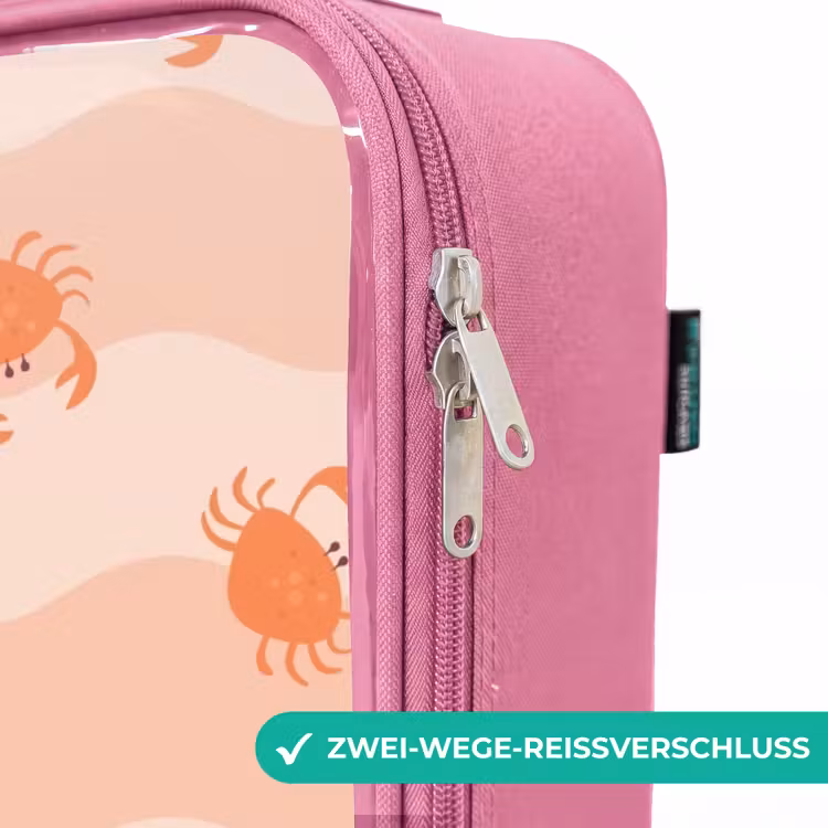 Kinderkoffer Rosa - Orangefarbene Krabben auf gewelltem Hintergrund — 5
