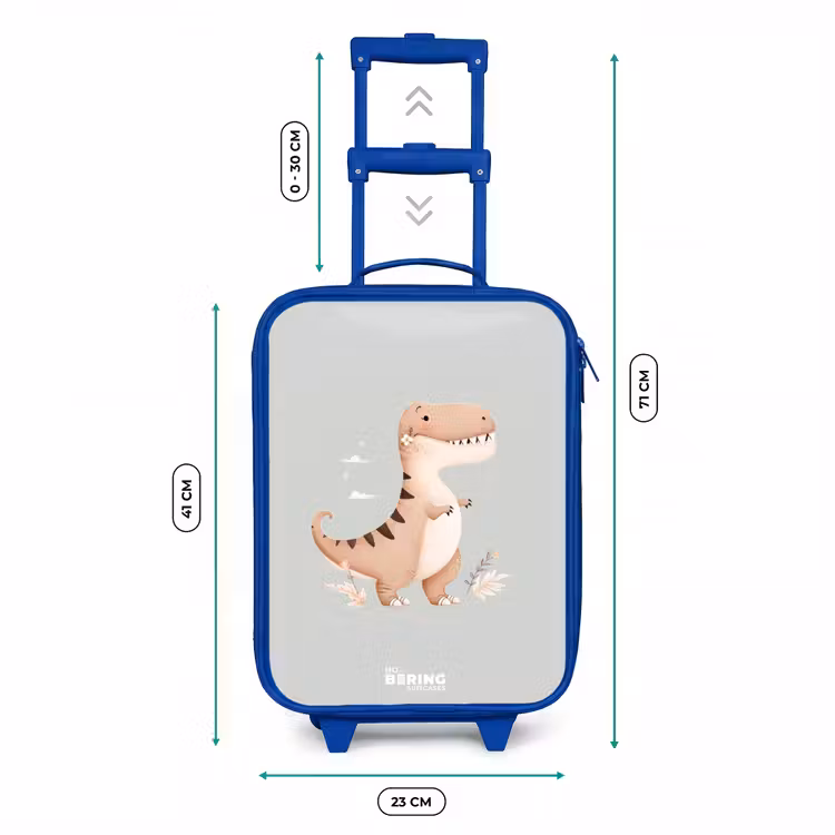 Kinderkoffer Blau - Dino in den Farben Beige und Grau — 7