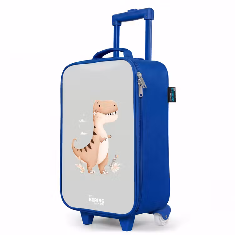 Kinderkoffer Blau - Dino in den Farben Beige und Grau — 8
