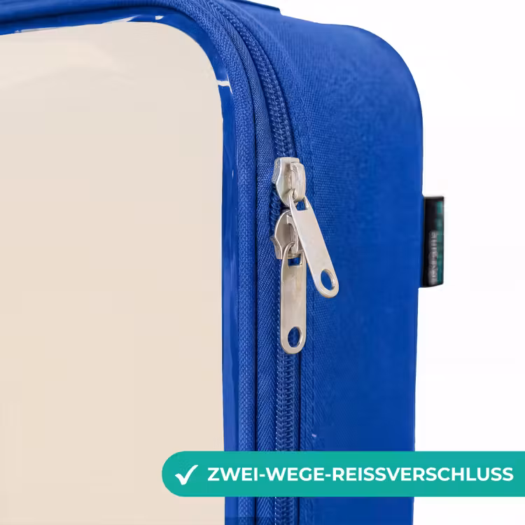 Kinderkoffer Blau - Junge mit einem Fußball in beigen Farben — 5