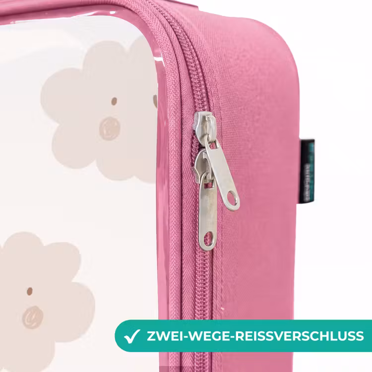 Kinderkoffer Rosa - Fröhliche Wolken mit Gesichtern auf cremefarbenem Hintergrund — 5