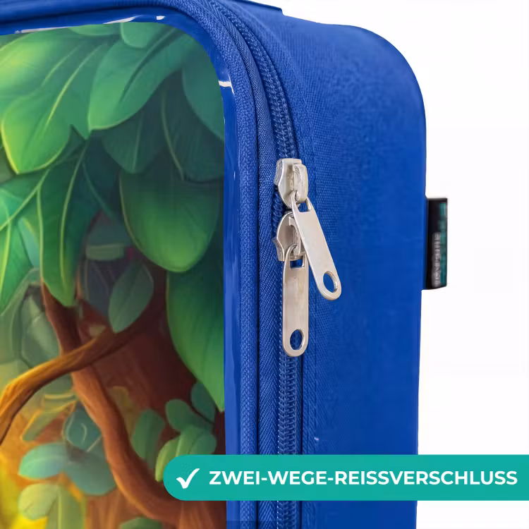 Kinderkoffer Blau - Giraffe, Elefant und Affe im Wald — 5