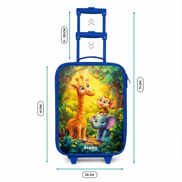 Kinderkoffer Blau - Giraffe, Elefant und Affe im Wald — 7