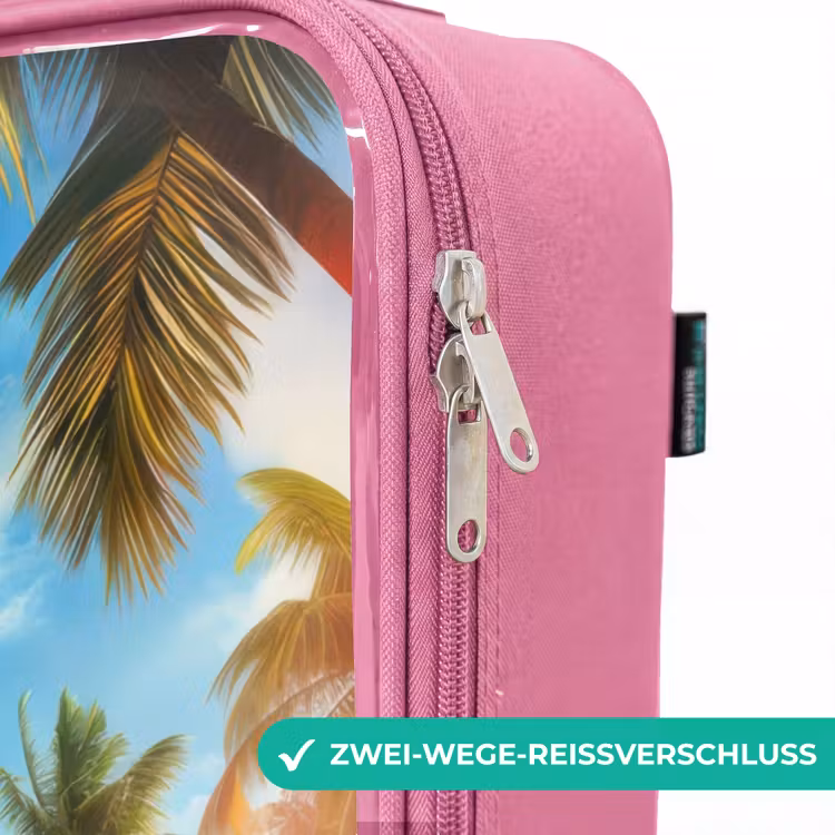 Kinderkoffer Rosa - Flamingo und Schildkröte am tropischen Strand — 5