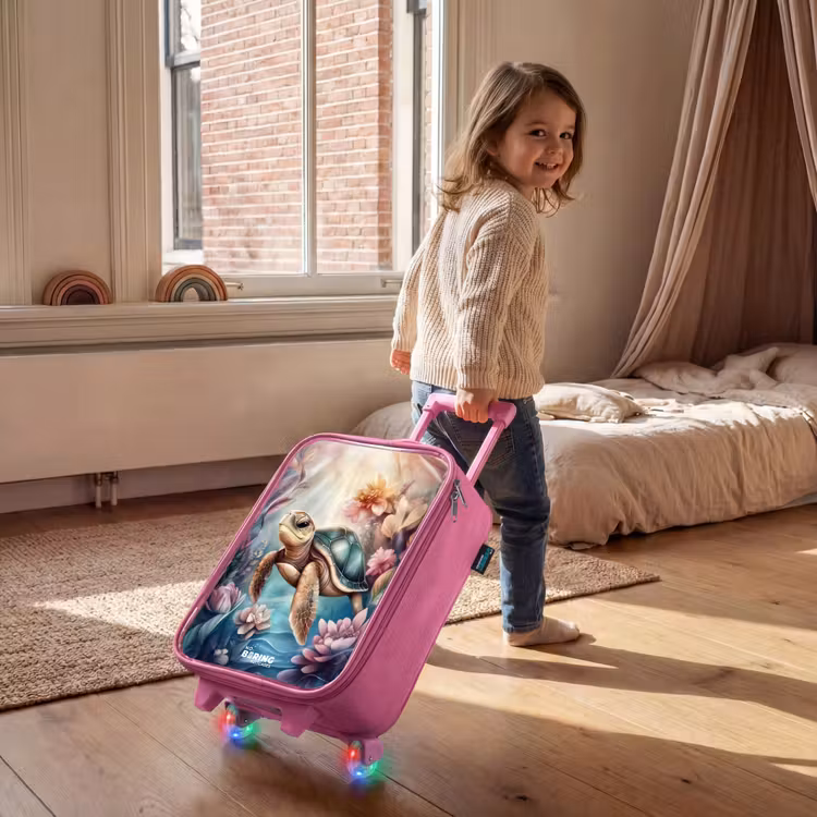 Kinderkoffer Rosa - Meeresschildkröte zwischen Unterwasserblumen — 2