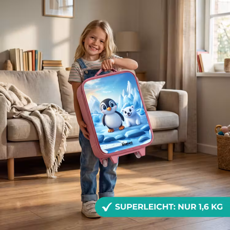 Kinderkoffer Rosa - Pinguin und Eisbär auf Eisschollen — 3