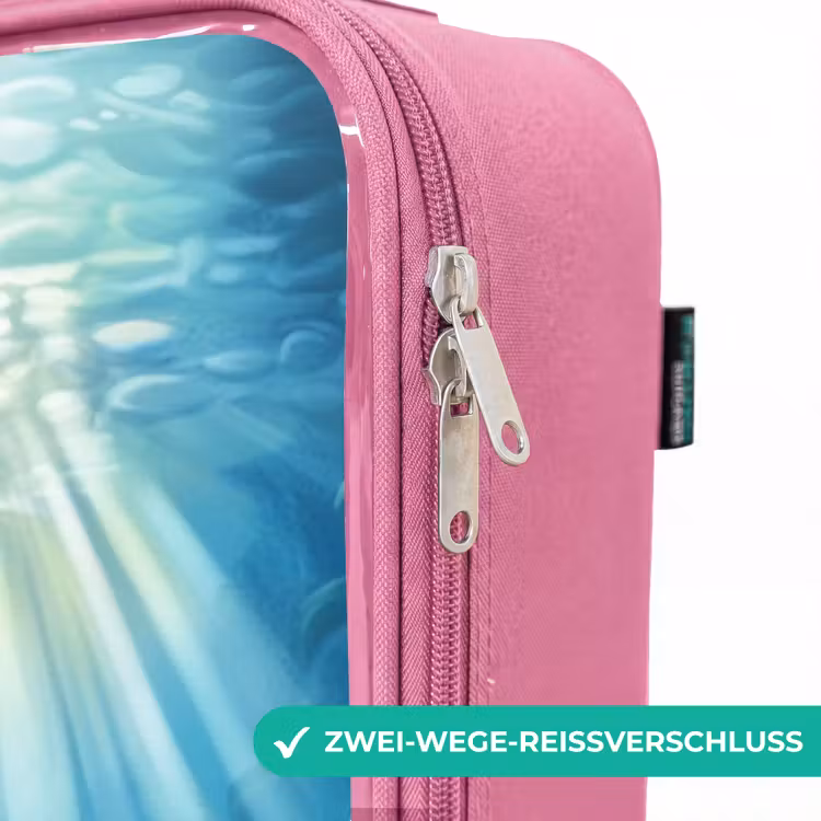 Kinderkoffer Rosa - Schildkröte und Delfin im blauen Ozean — 5