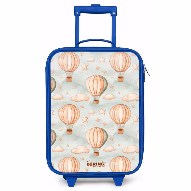 Kinderkoffer Blau - Vintage Heißluftballons in Sepia mit Wolken und Sternen — 1